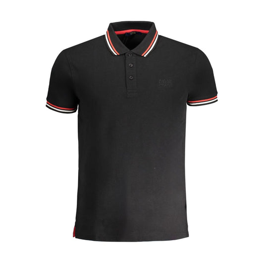 Cavalli Class Black Cotton Polo Shirt