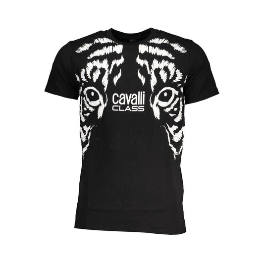 Cavalli Class Black Cotton T-Shirt - XL