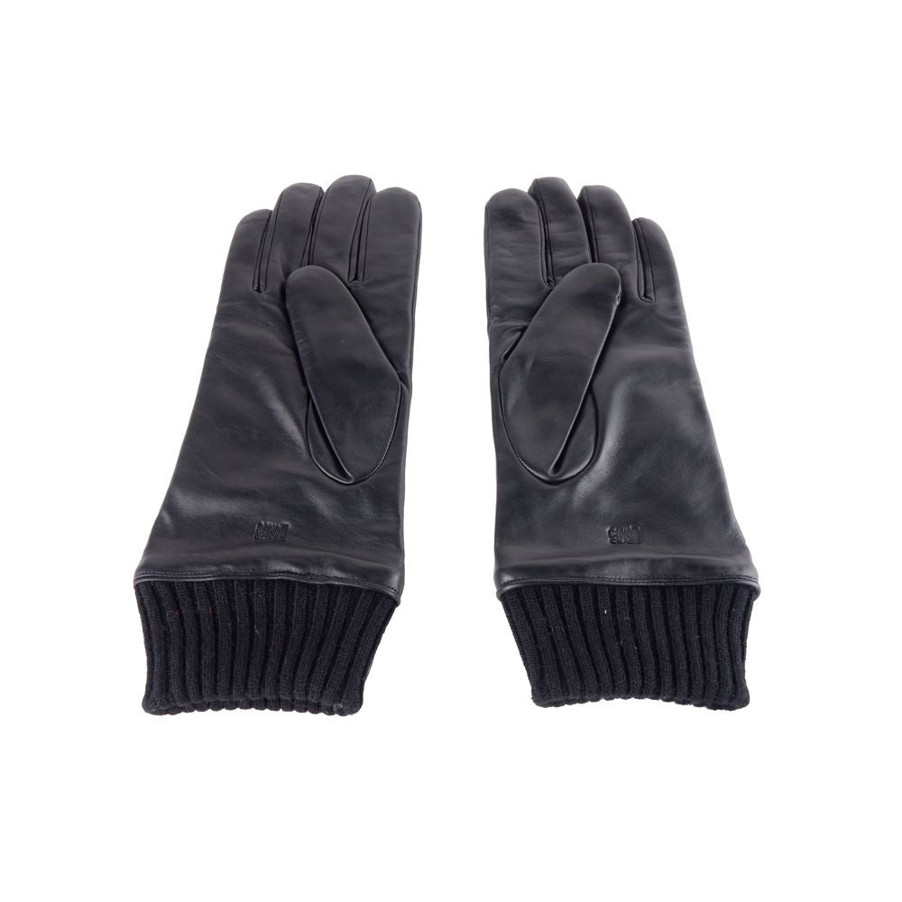 Cavalli Class Black Lambskin Men Glove - 9|L