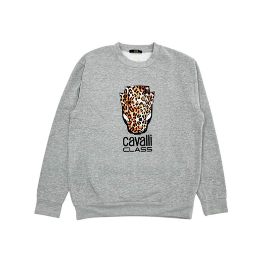 Cavalli Class Gray Polyester Women Hoodie