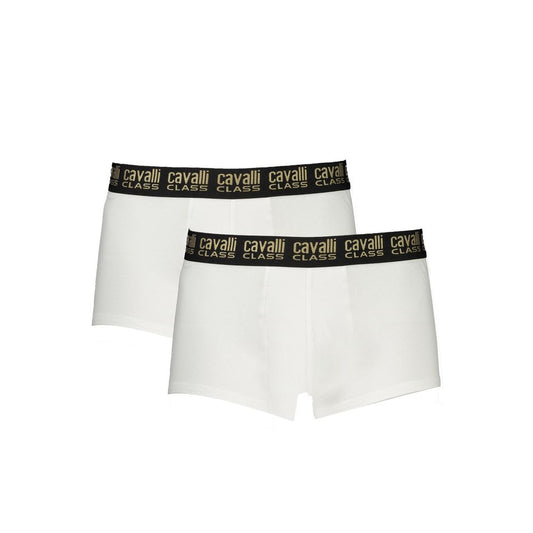 Cavalli Class White Cotton Men Boxer Pair - S