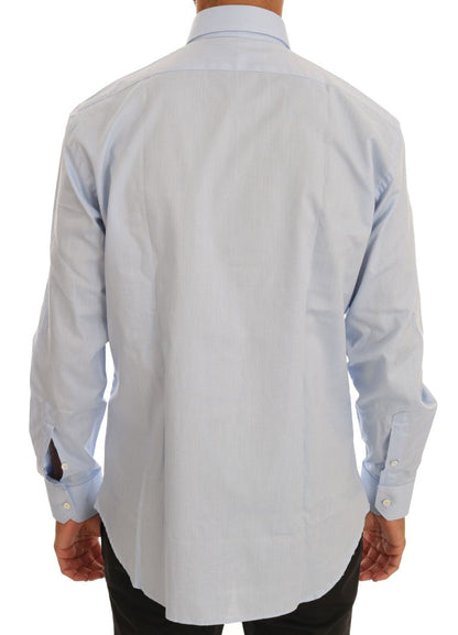 Cavalli Light Blue Cotton Dress Shirt - 39