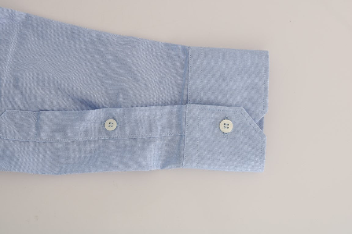 Cavalli Light Blue Cotton Dress Shirt - 39