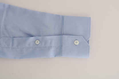 Cavalli Light Blue Cotton Dress Shirt - 39