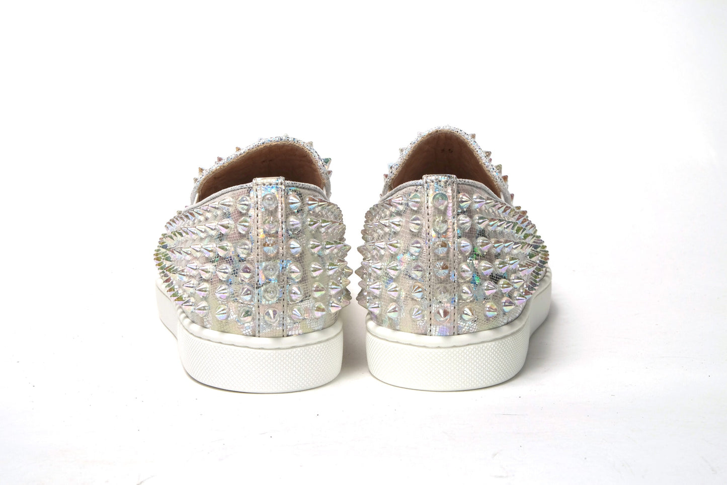 Christian Louboutin White Ab/Clear Ab Roller Boat Woman Flat Sneaker - EU35.5/US5