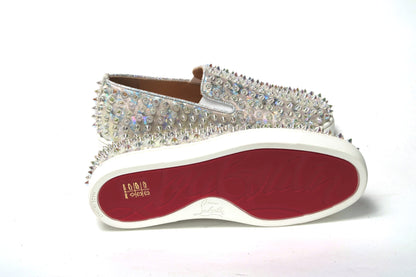 Christian Louboutin White Ab/Clear Ab Roller Boat Woman Flat Sneaker - EU35.5/US5