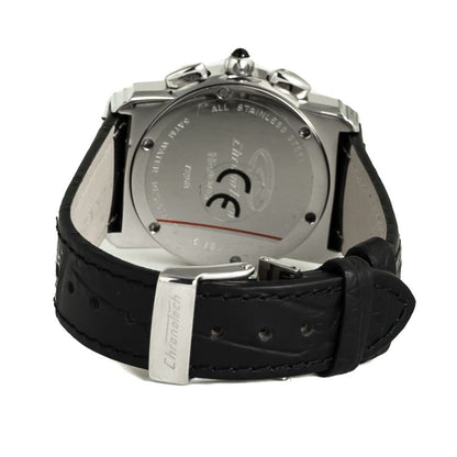 Chronotech Black Leather Watch