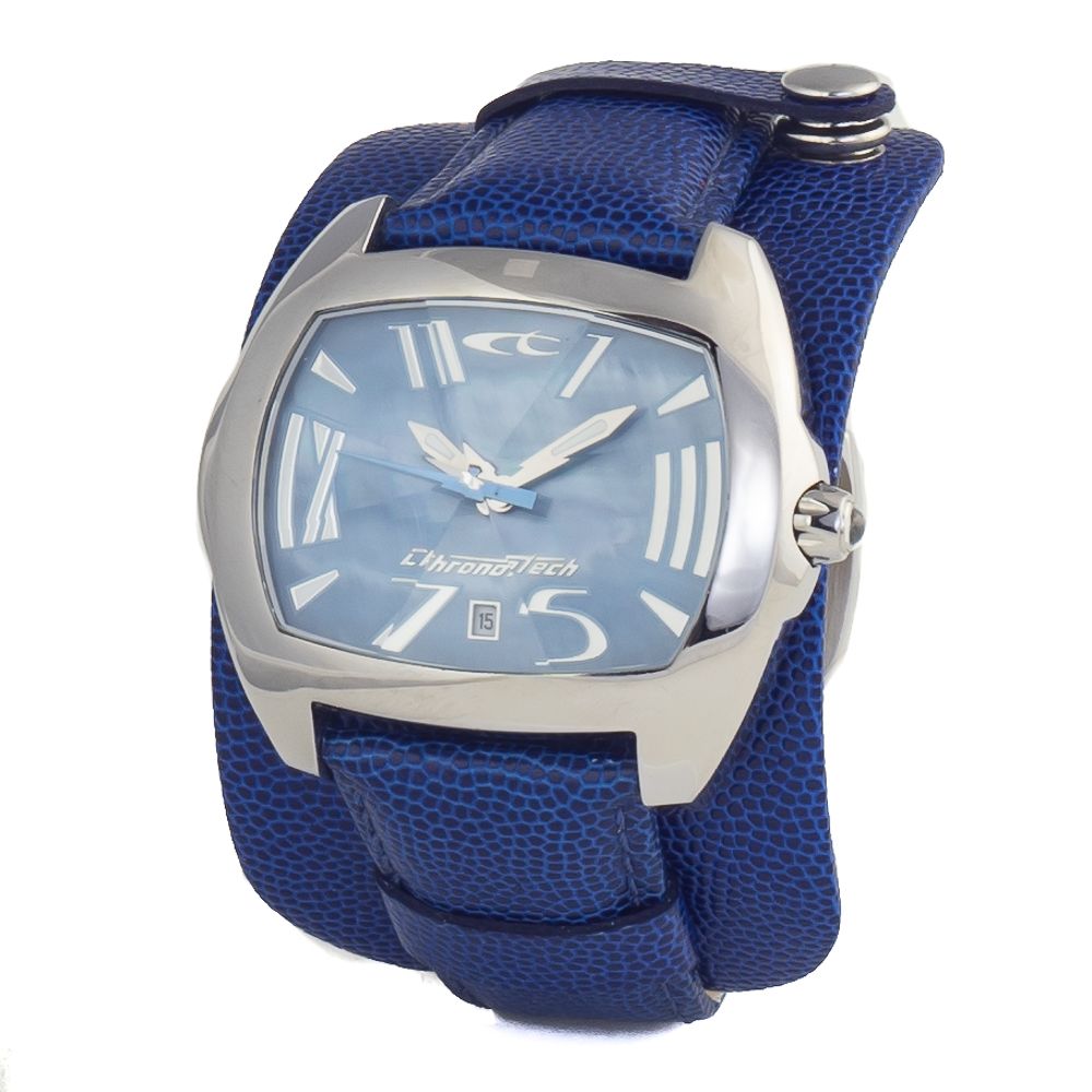 Chronotech Blue Leather Watch