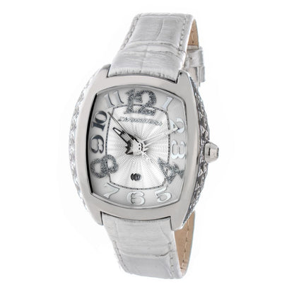 Chronotech Silver Leather Watch