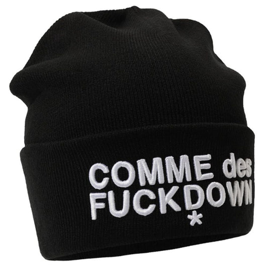 Comme Des Fuckdown Black Acrylic Hats & Cap - One Size