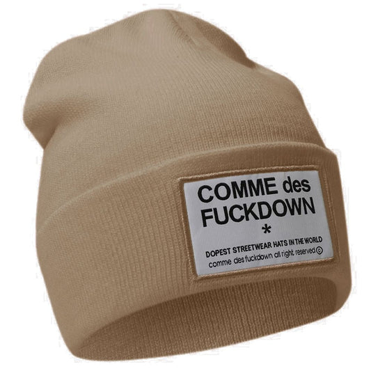 Comme Des Fuckdown Brown Acrylic Hats & Cap - One Size