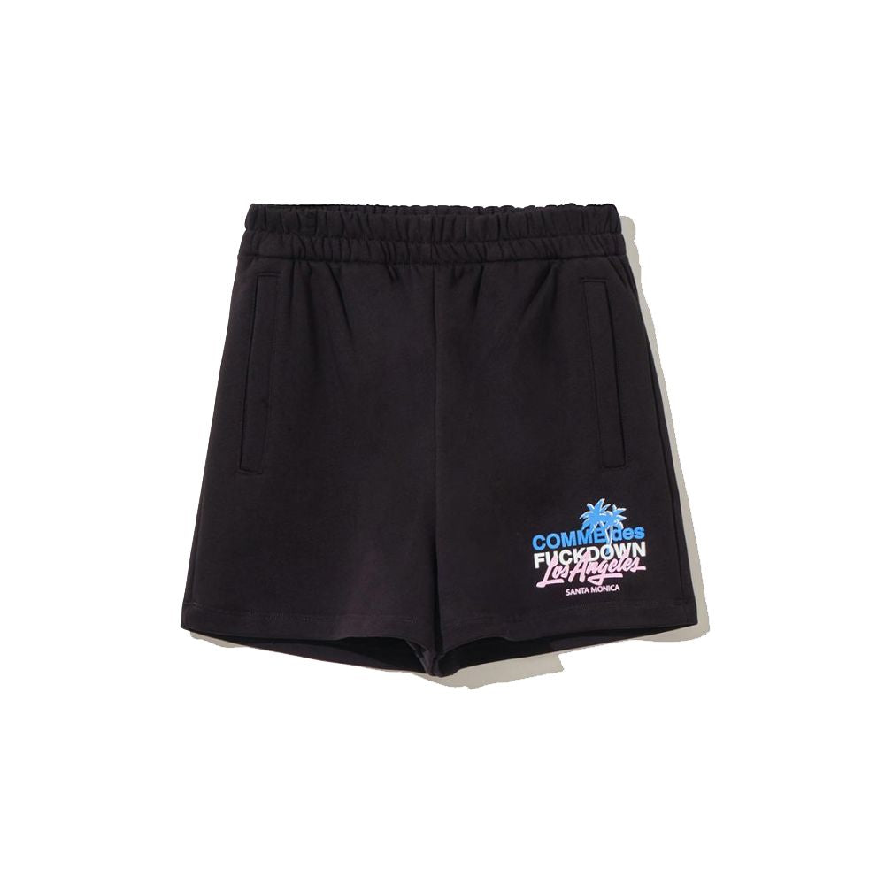 Comme Des Fuckdown Chic Black Cotton Shorts with Side Pockets - S