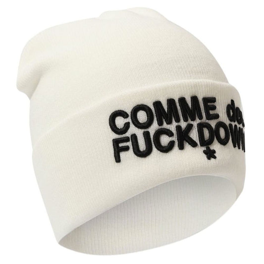 Comme Des Fuckdown White Acrylic Hats & Cap - One Size