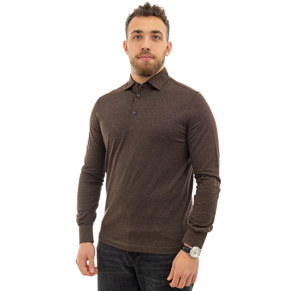 Corneliani Brown Cotton Polo Shirt - IT50 | L