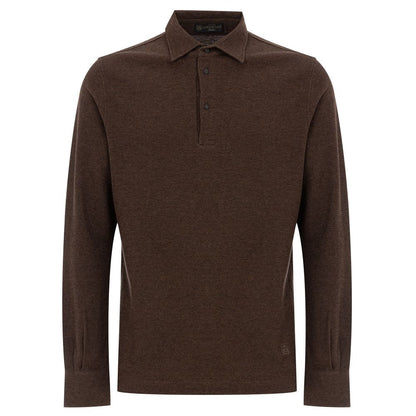 Corneliani Brown Cotton Polo Shirt - IT50 | L