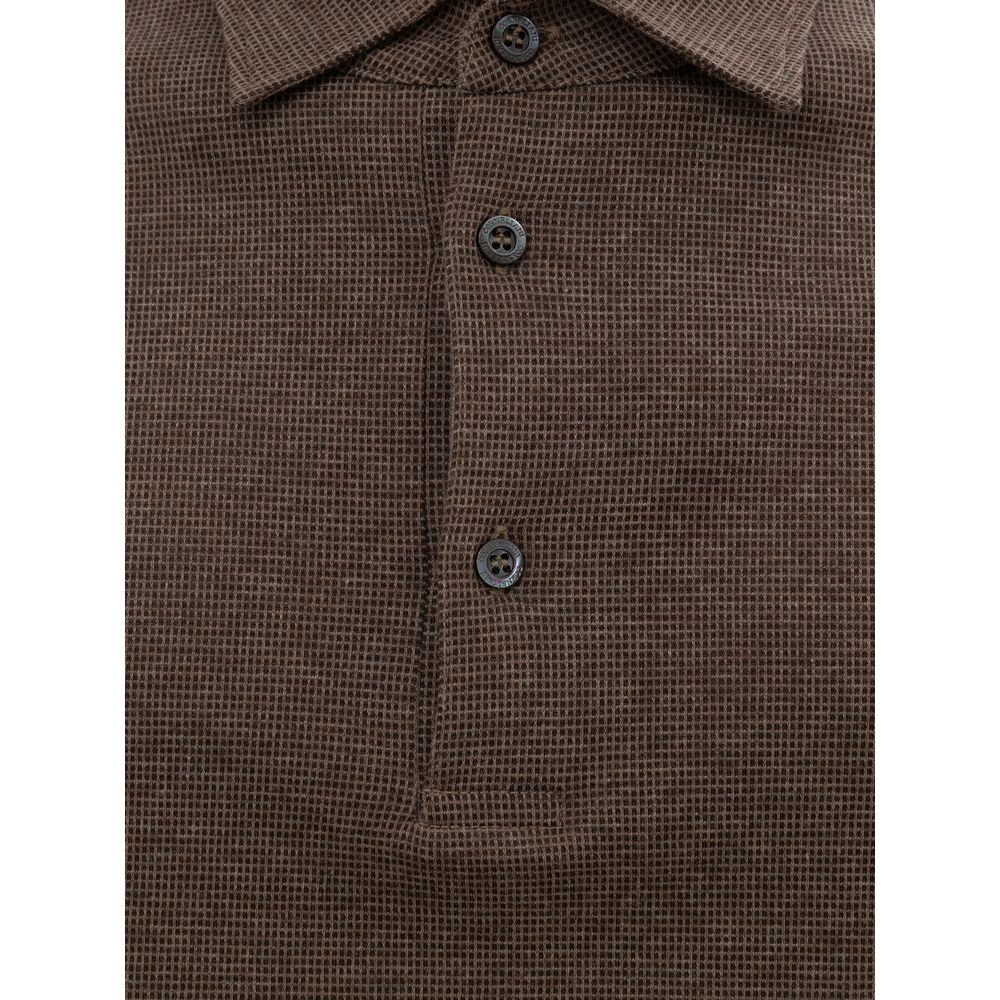 Corneliani Brown Cotton Polo Shirt - IT50 | L