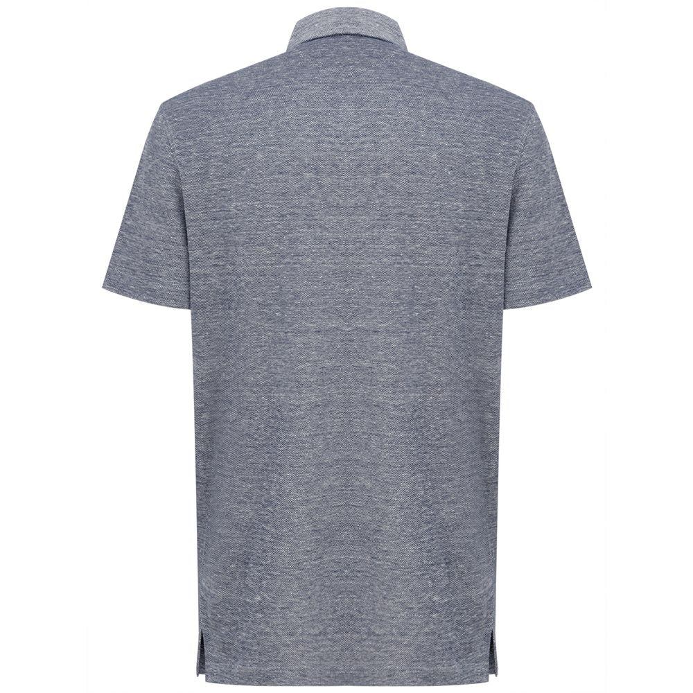 Corneliani Gray Linen Polo Shirt - IT50 | L