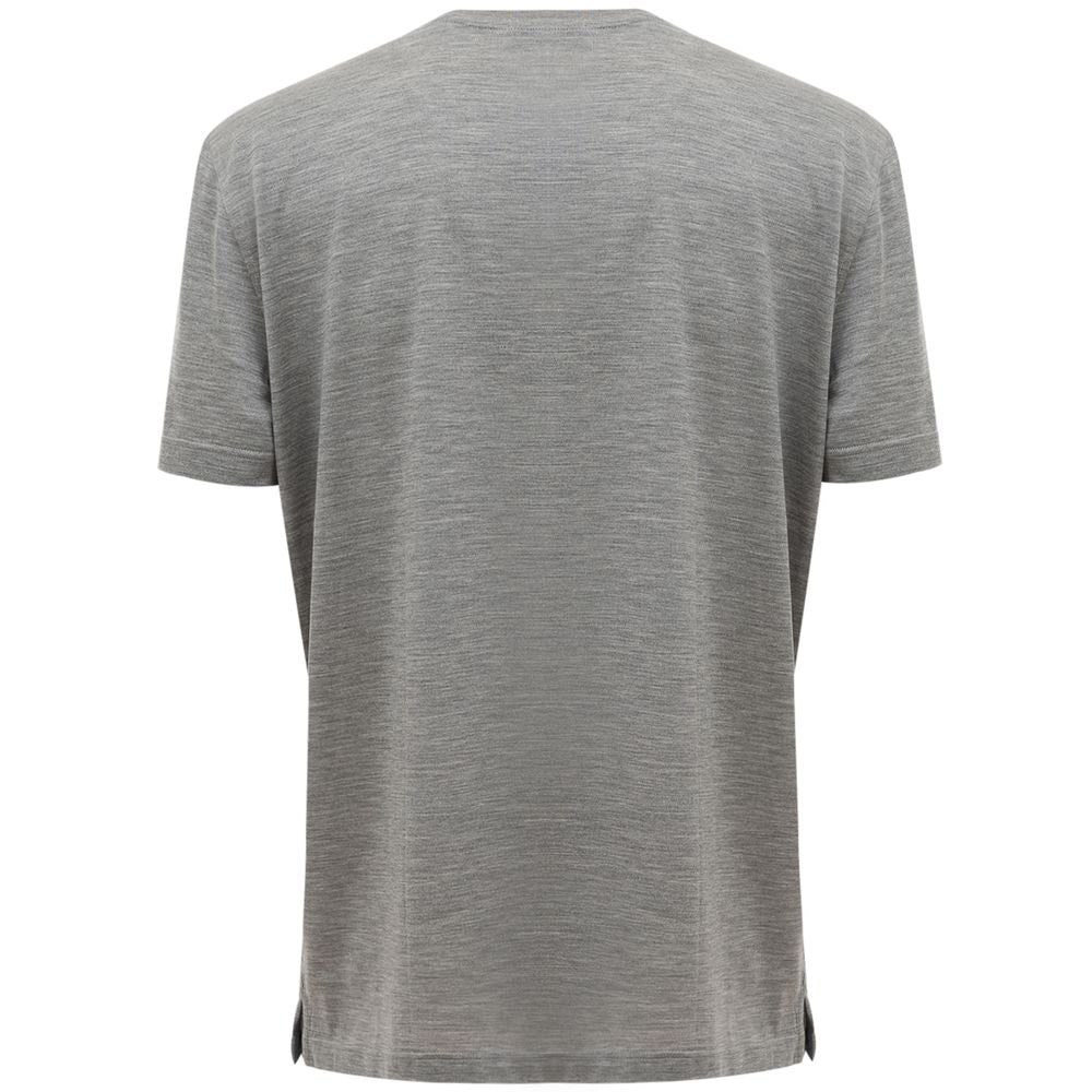 Corneliani Gray Silk T-Shirt - IT52 | XL