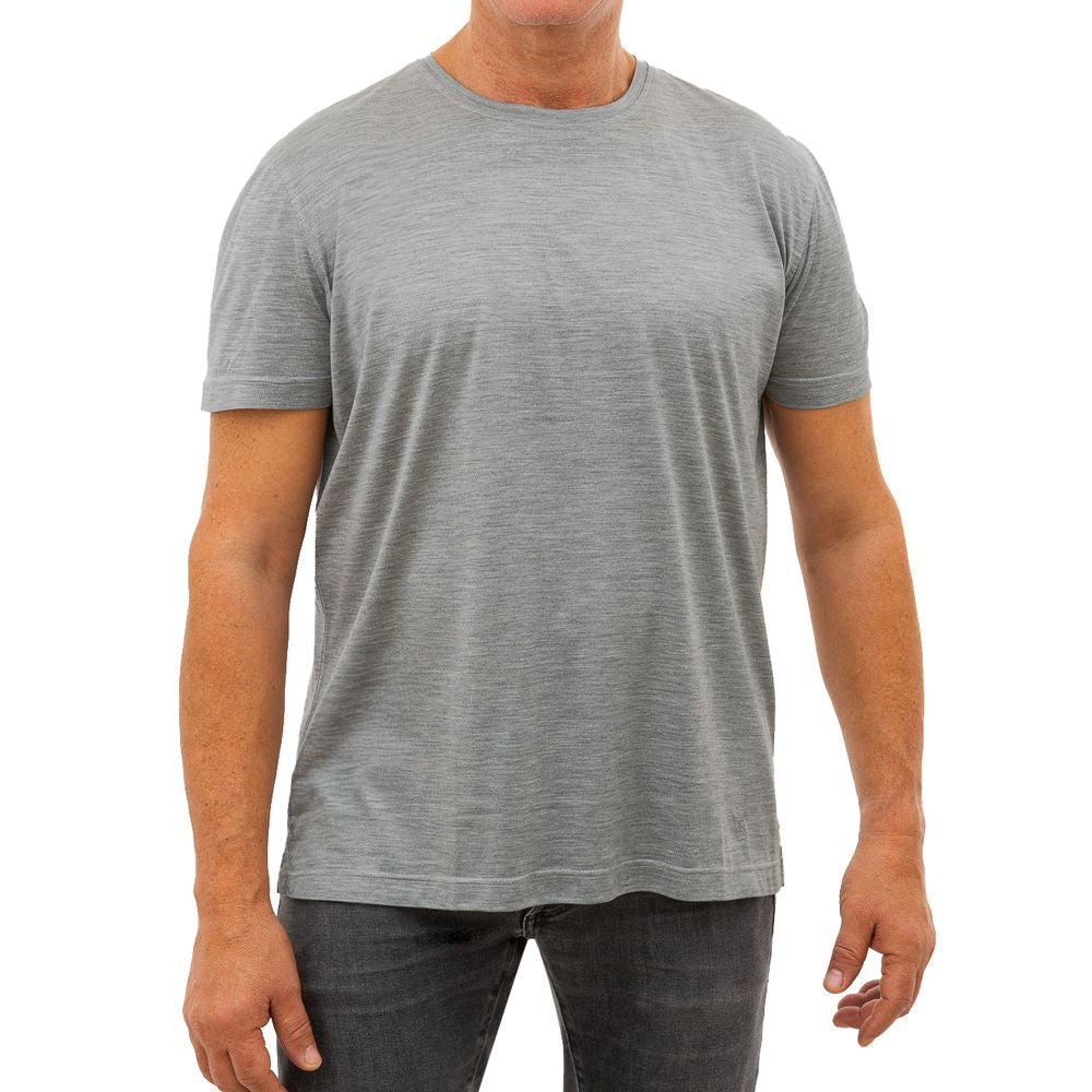 Corneliani Gray Silk T-Shirt - IT52 | XL