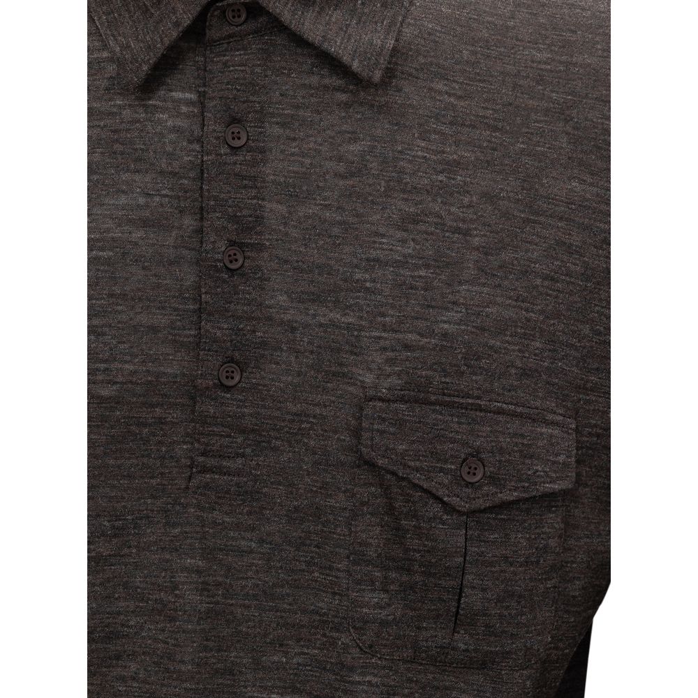 Corneliani Gray Wool Polo Shirt - IT50 | L