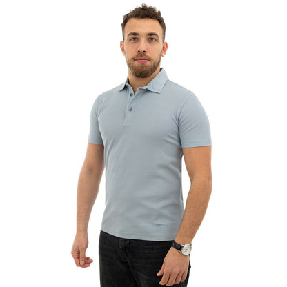 Corneliani Light Blue Cotton Polo Shirt