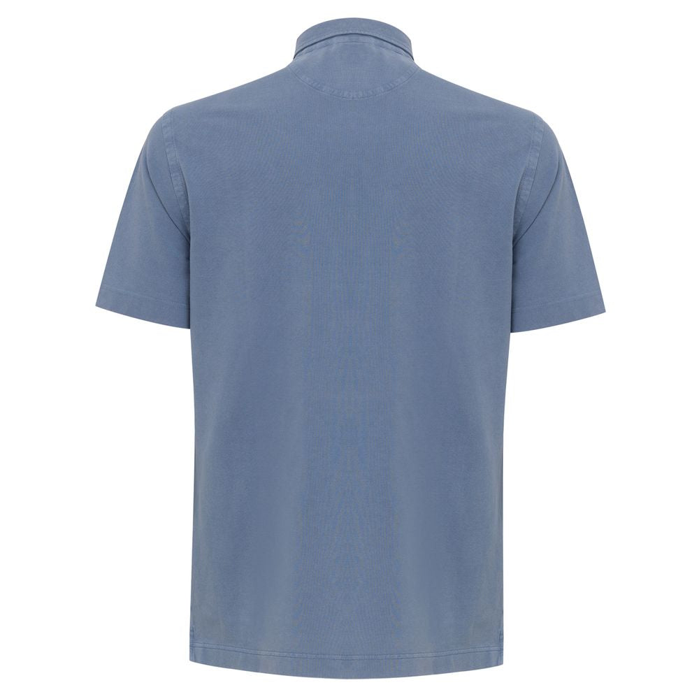 Corneliani Light Blue Cotton Polo Shirt - IT50 | L