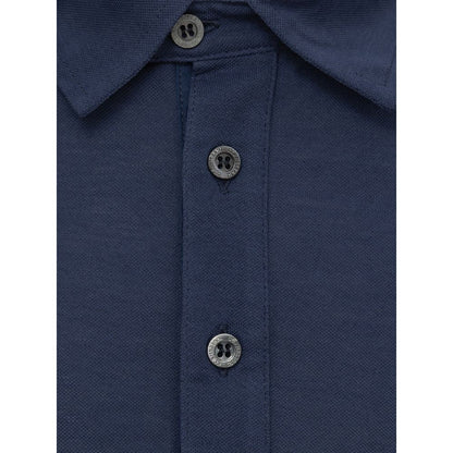 Corneliani Navy Blue Cotton Polo Shirt - IT50 | L