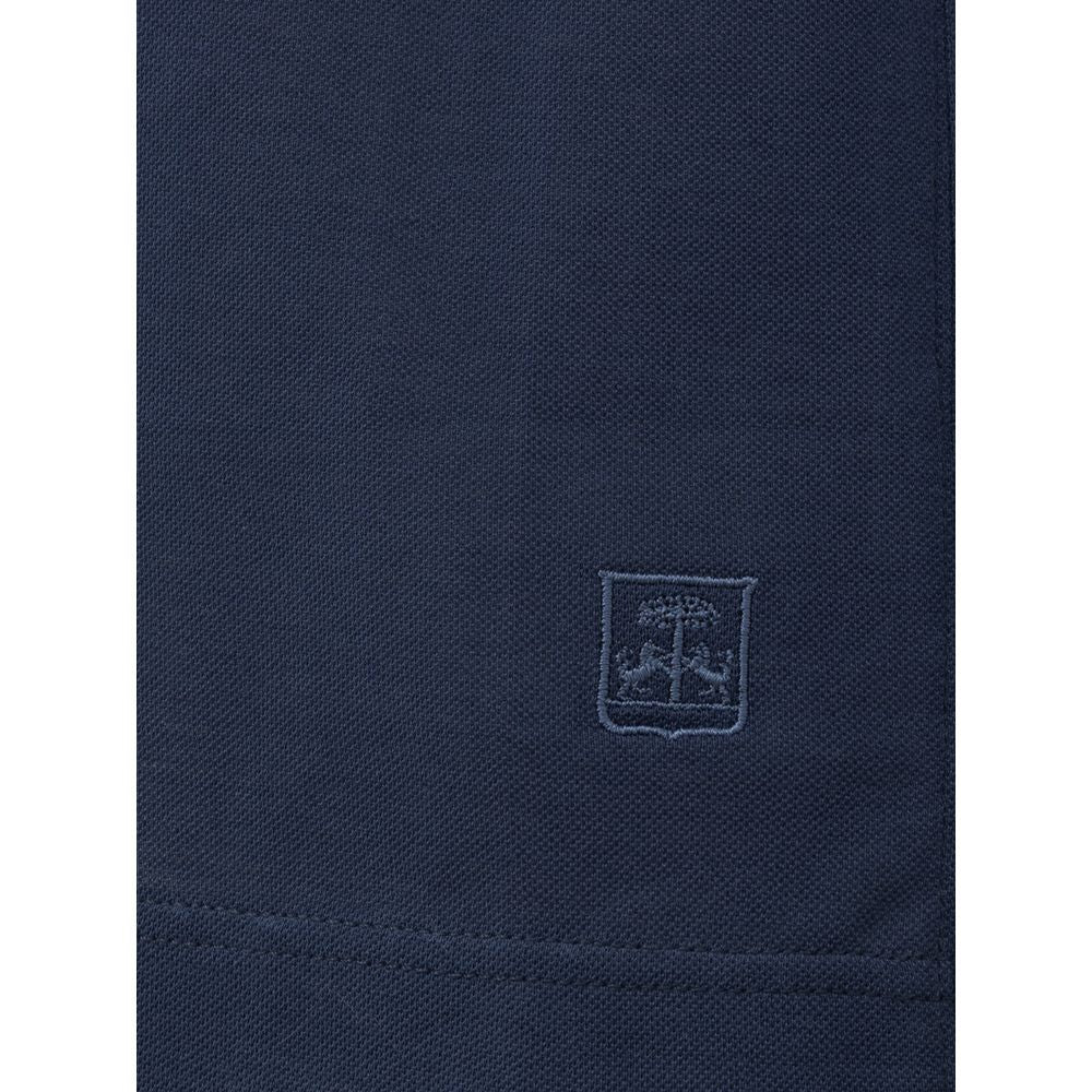 Corneliani Navy Blue Cotton Polo Shirt - IT50 | L