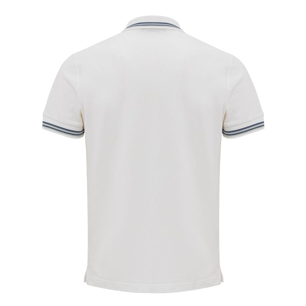 Corneliani White Cotton Polo Shirt - IT48 | M