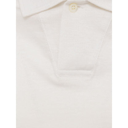 Corneliani White Linen Polo Shirt - IT50 | L