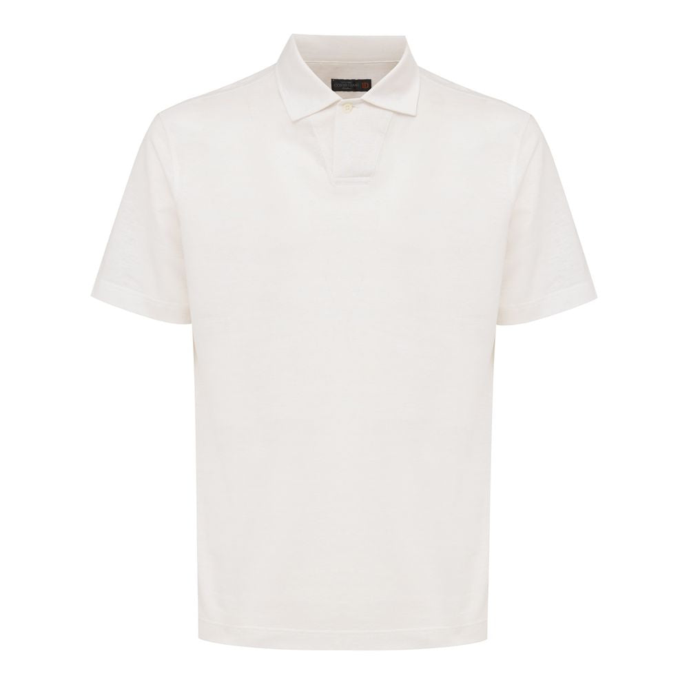 Corneliani White Linen Polo Shirt - IT50 | L