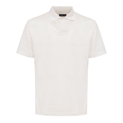 Corneliani White Linen Polo Shirt - IT50 | L