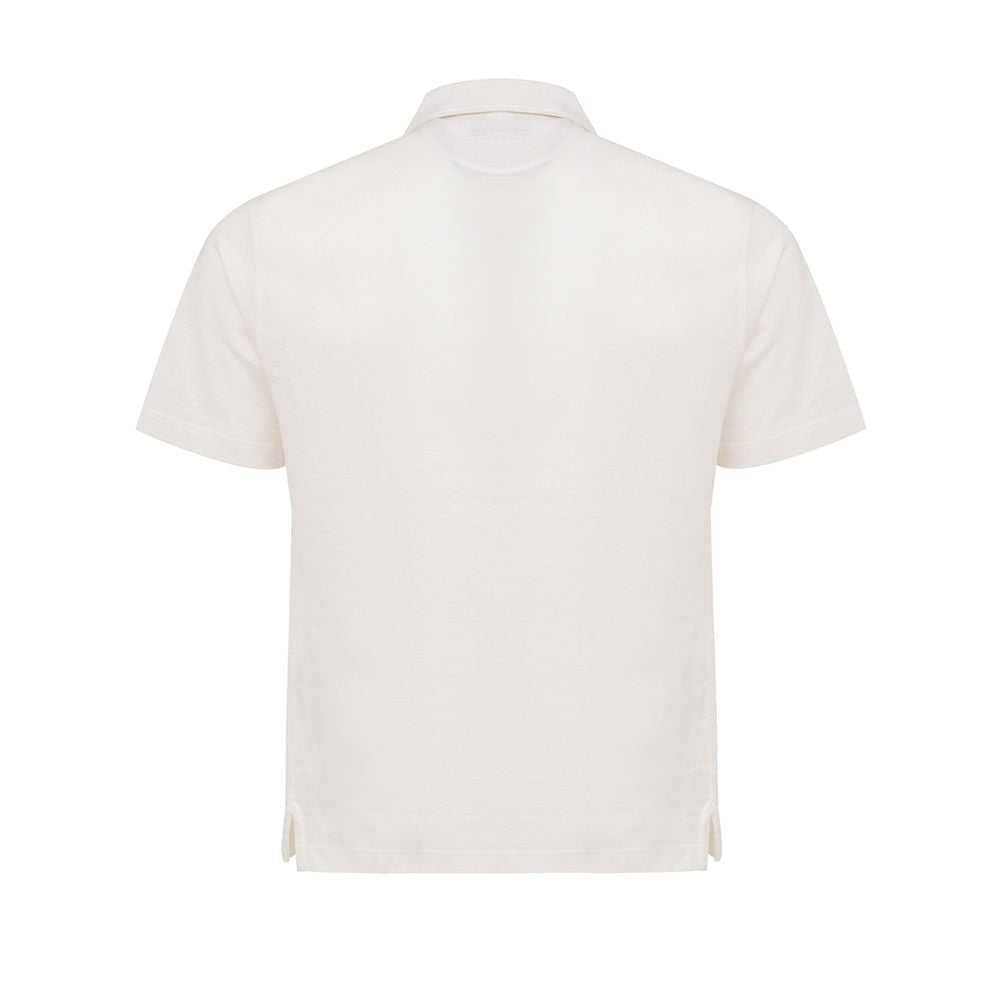 Corneliani White Linen Polo Shirt - IT50 | L