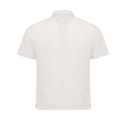 Corneliani White Linen Polo Shirt - IT50 | L