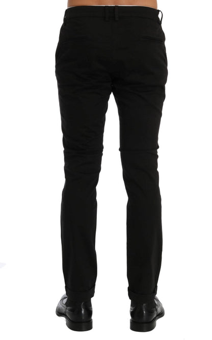 Costume National Chic Black Slim Fit Cotton Stretch Pants - IT46 | S