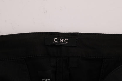 Costume National Chic Black Slim Fit Cotton Stretch Pants - IT46 | S