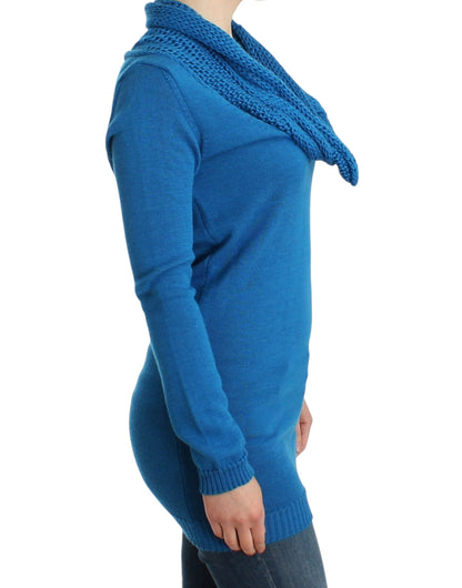 Costume National Chic Blue Scoop Neck Knit Sweater - M