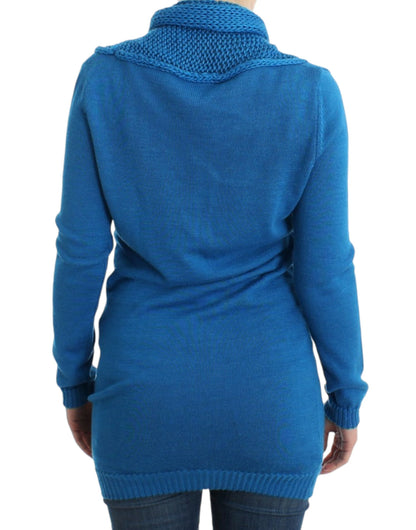 Costume National Chic Blue Scoop Neck Knit Sweater - M