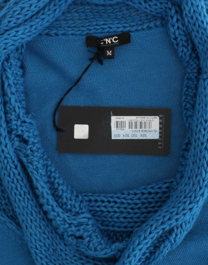 Costume National Chic Blue Scoop Neck Knit Sweater - M