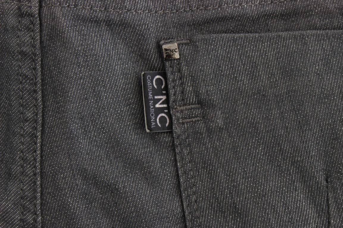 Costume National Chic Gray Slim-Fit Designer Jeans - W26