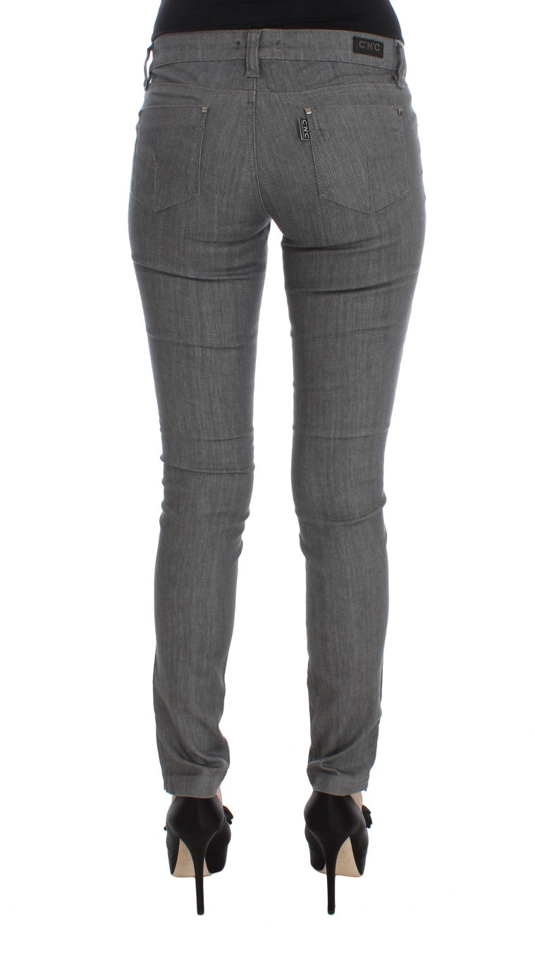 Costume National Chic Gray Slim-Fit Designer Jeans - W26