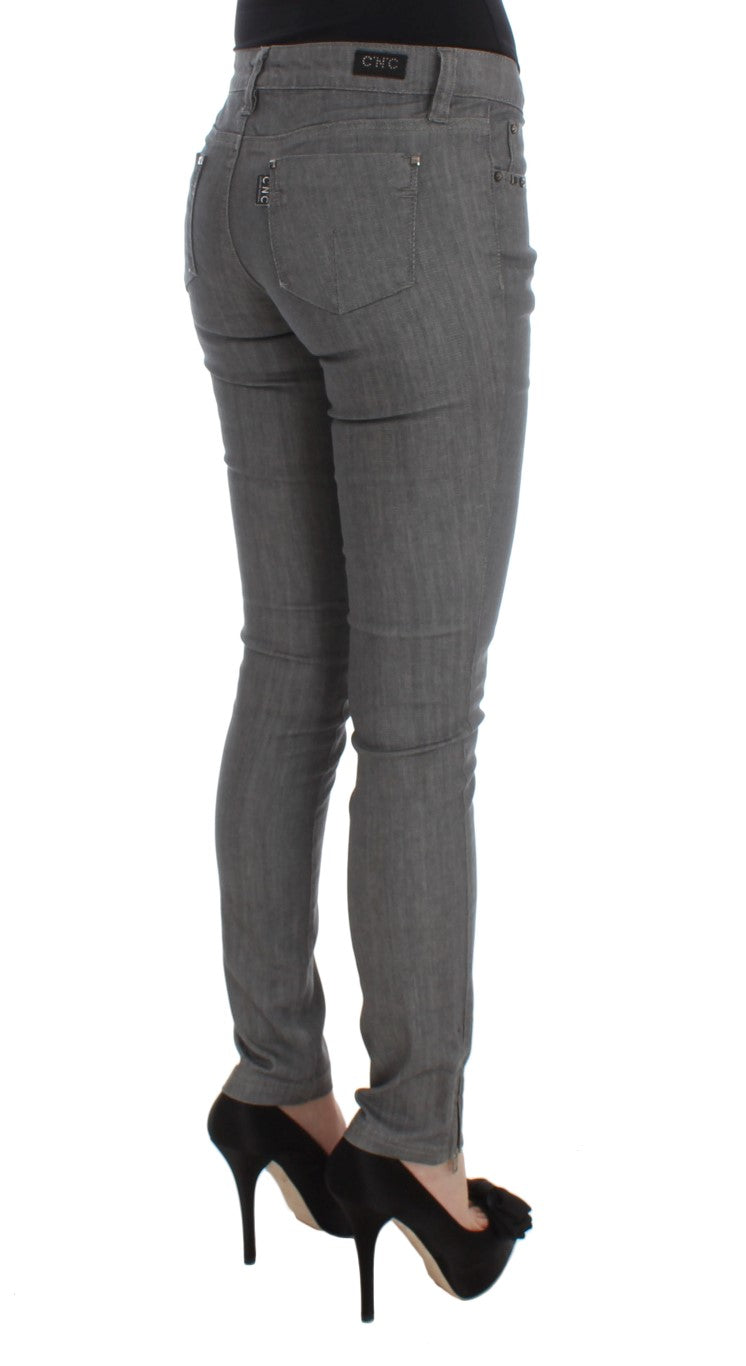 Costume National Chic Gray Slim-Fit Designer Jeans - W26