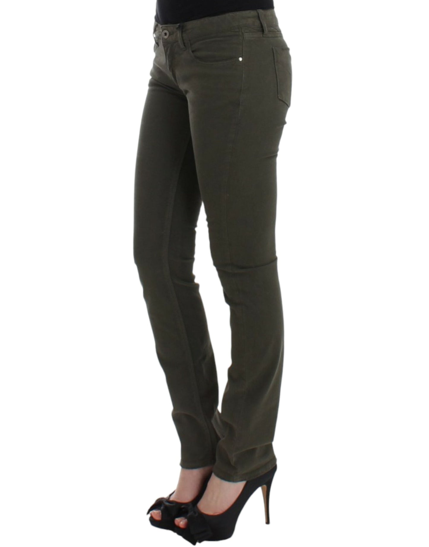 Costume National Chic Green Slim Leg Designer Jeans - W26