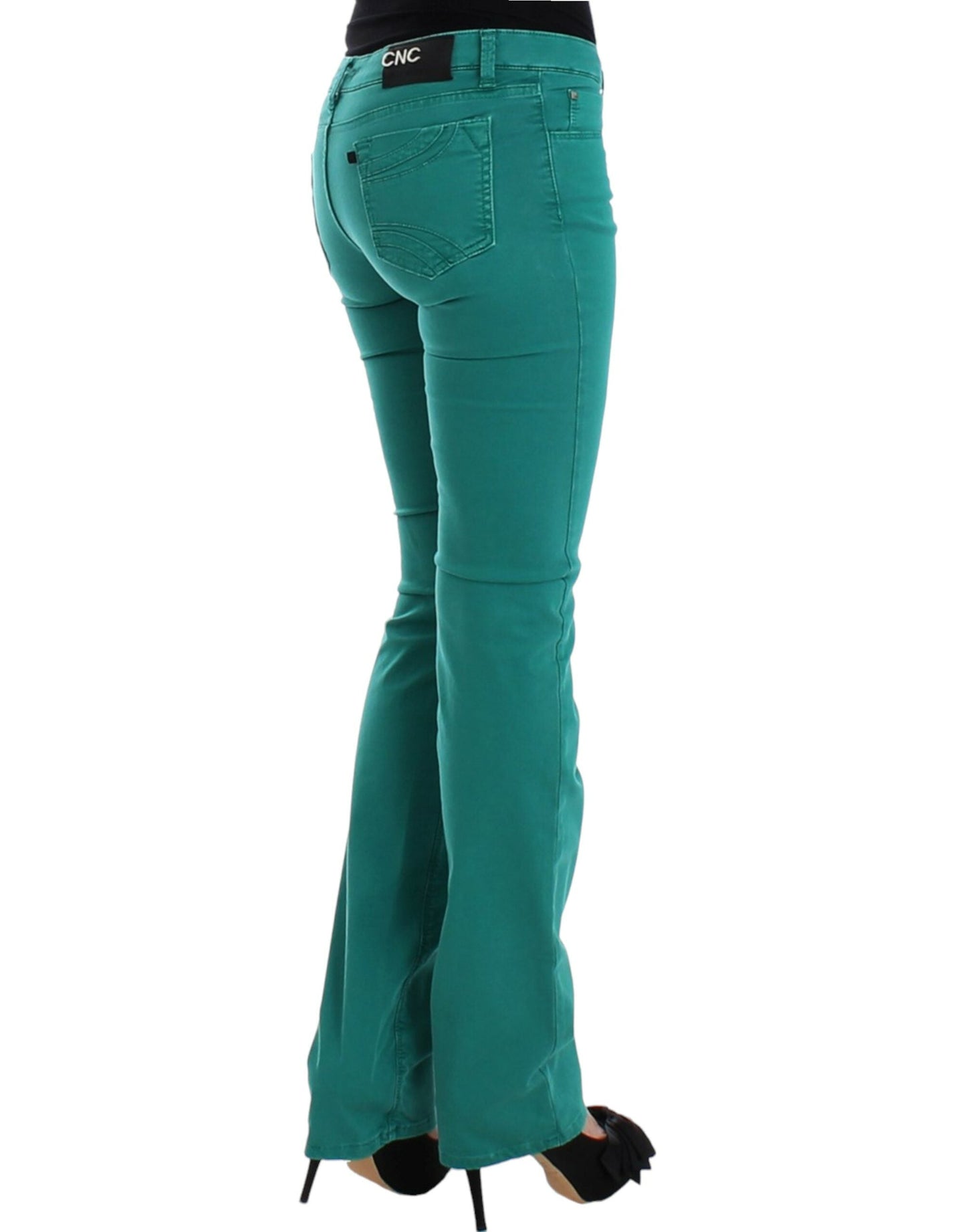 Costume National Chic Green Straight Leg Jeans for Sophisticated Style - W26