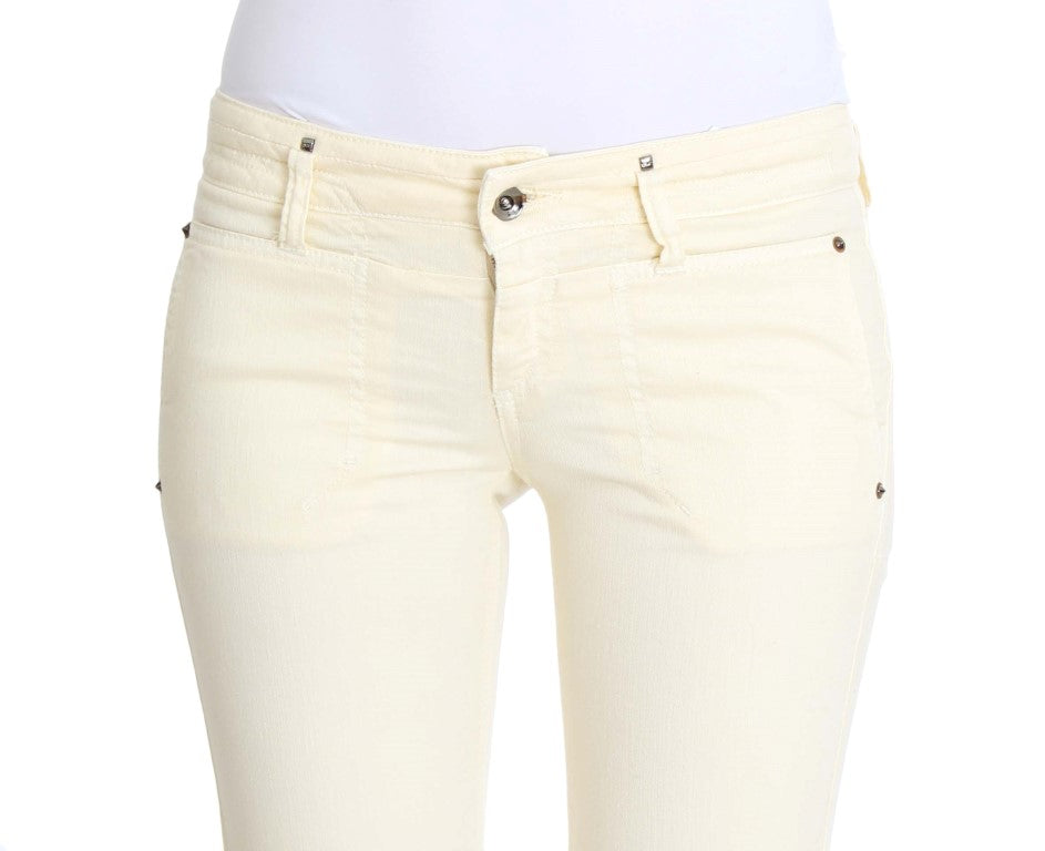 Costume National Chic Off-White Flared Designer Jeans - W26