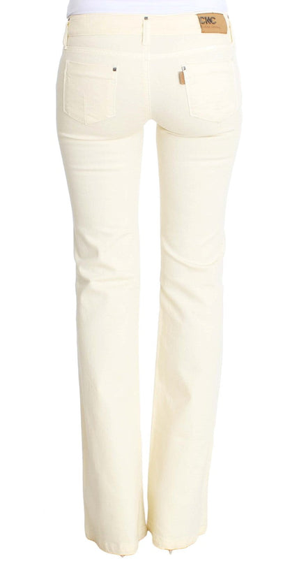 Costume National Chic Off-White Flared Designer Jeans - W26