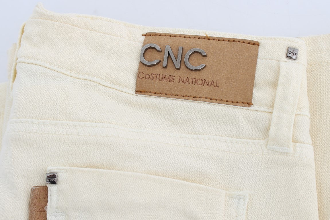 Costume National Chic Off-White Flared Designer Jeans - W26