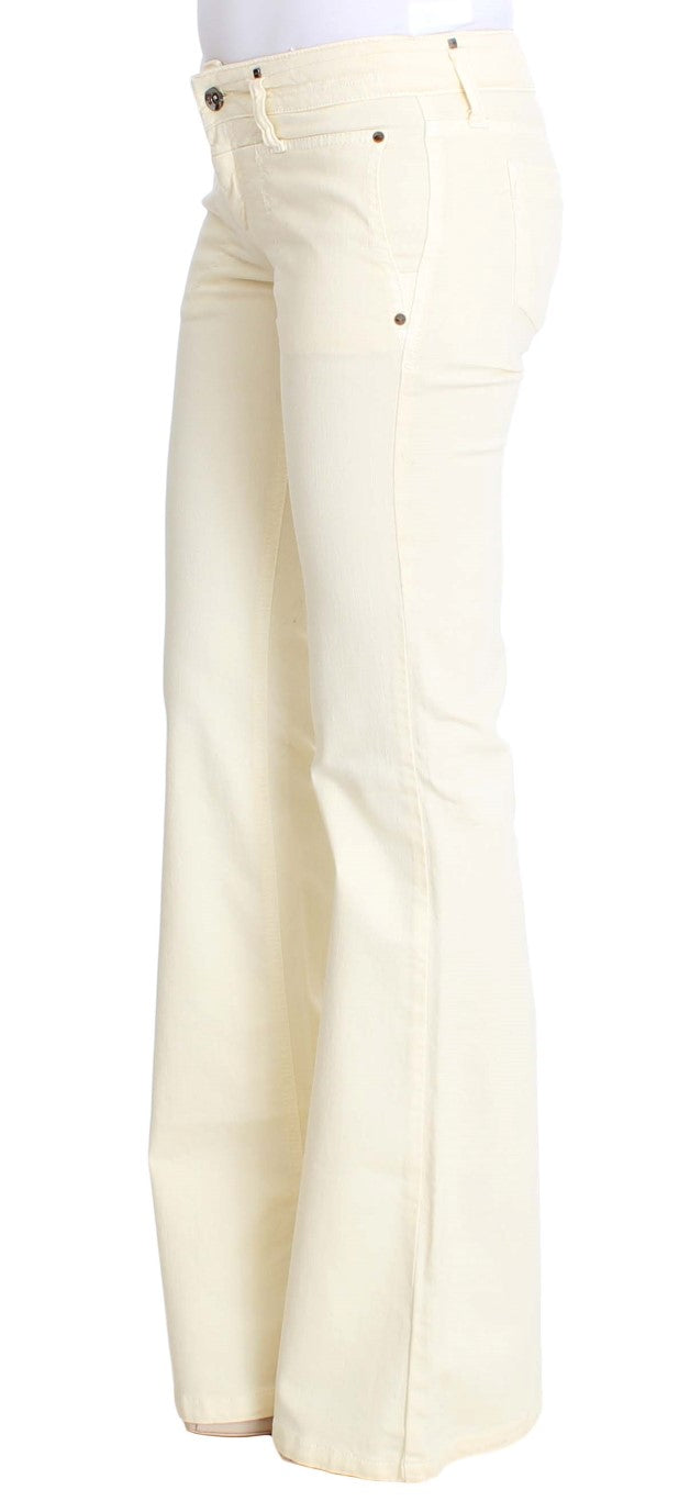 Costume National Chic Off-White Flared Designer Jeans - W26