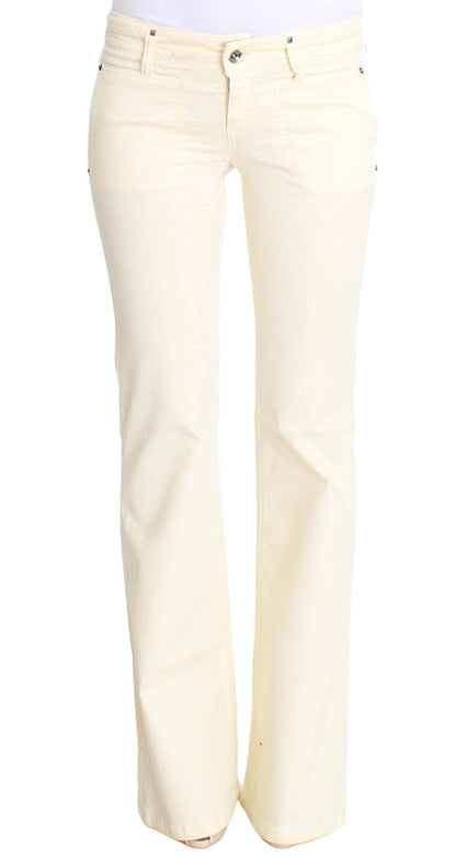 Costume National Chic Off-White Flared Designer Jeans - W26