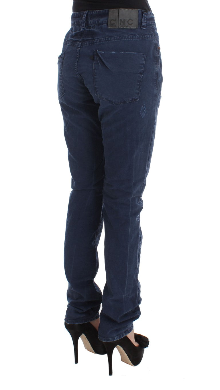 Costume National Chic Regular Fit Blue Denim Jeans